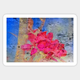 Red apple blossom abstract Sticker